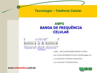 www.tellematica.com.br
Tecnologia – Telefonia Celular
AMPS
 