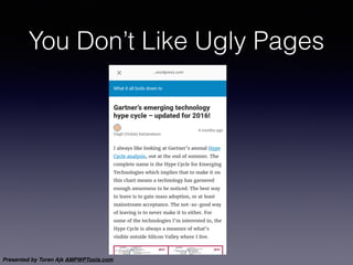 Presented by Toren Ajk AMPWPTools.com
You Don’t Like Ugly Pages
 