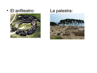 • El anfiteatro:   La palestra:
 
