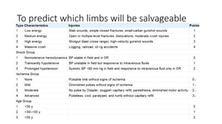 To predict which limbs will be salvageable
 