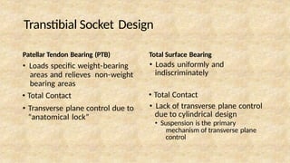 Ptb Socket Design Amputee-Rehabupper and lower extremity prosthetic prescription .pptx