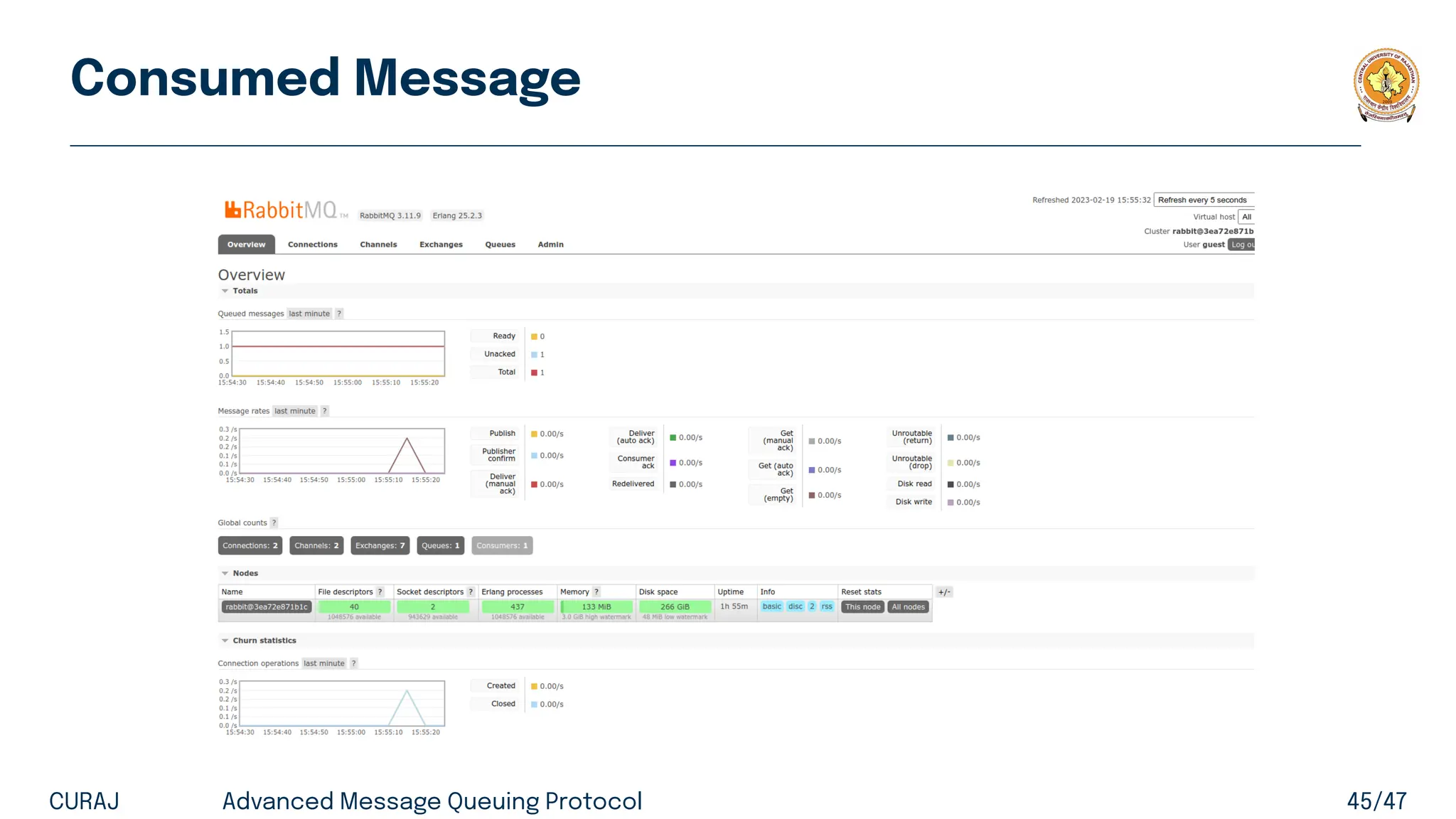 Consumed Message
CURAJ Advanced Message Queuing Protocol 45/47
 
