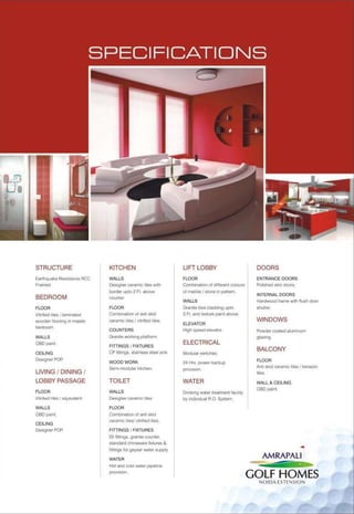 Amrapali golf-homes-brochure | PDF