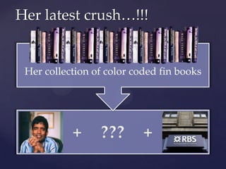 Her latest crush…!!!


 Her collection of color coded fin books
 