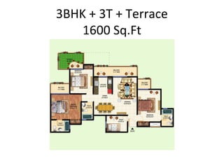 3BHK + 3T + Terrace
    1600 Sq.Ft
 