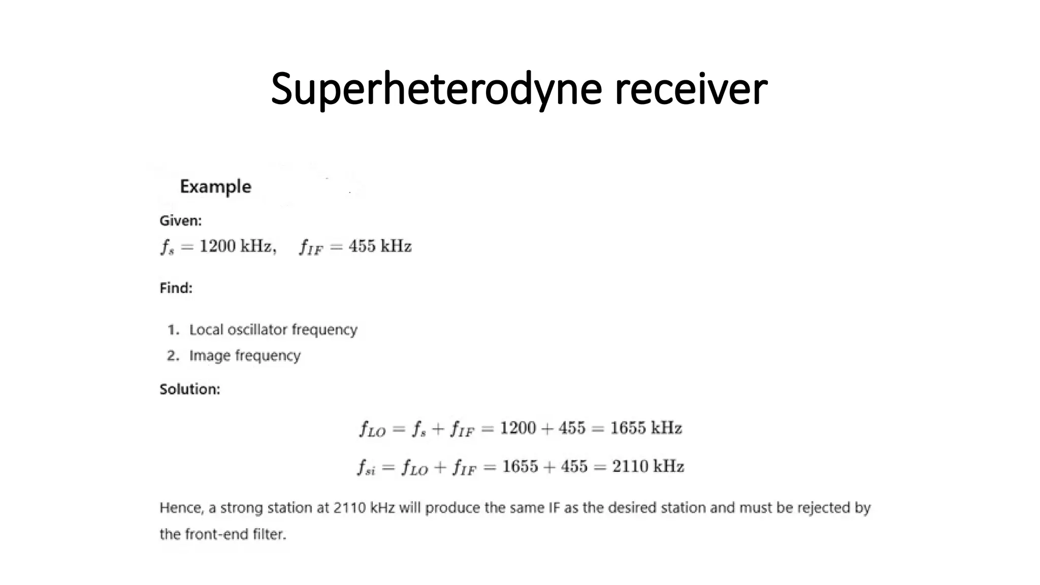 Superheterodyne receiver
 