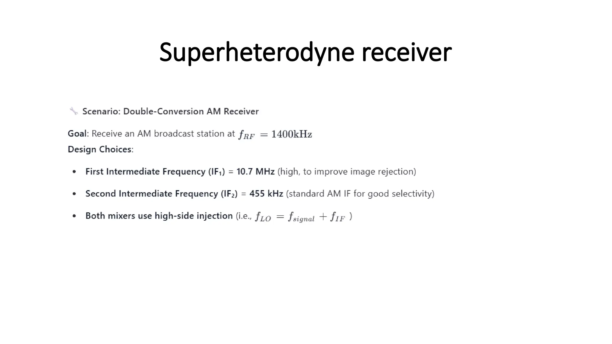 Superheterodyne receiver
 
