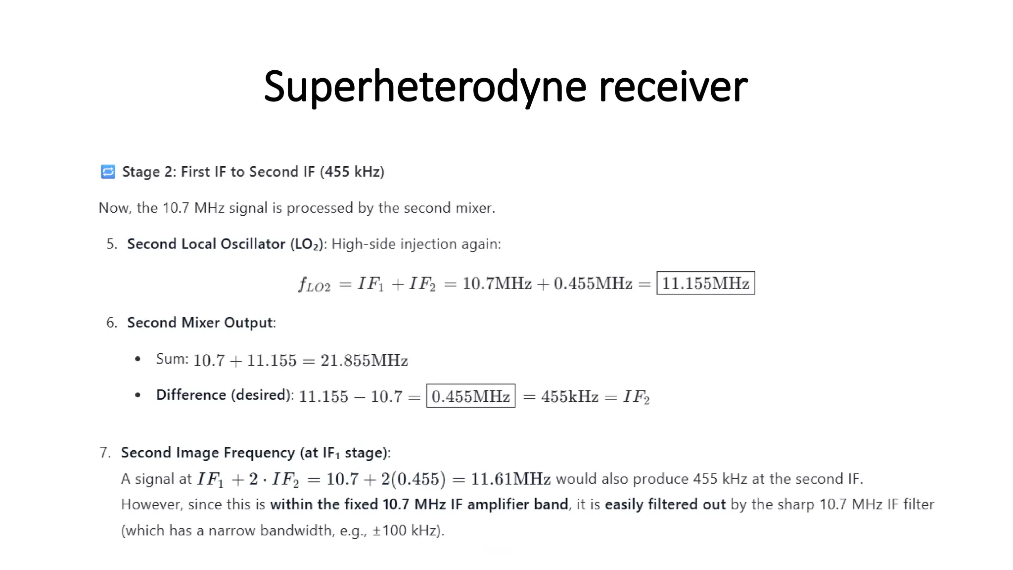 Superheterodyne receiver
 