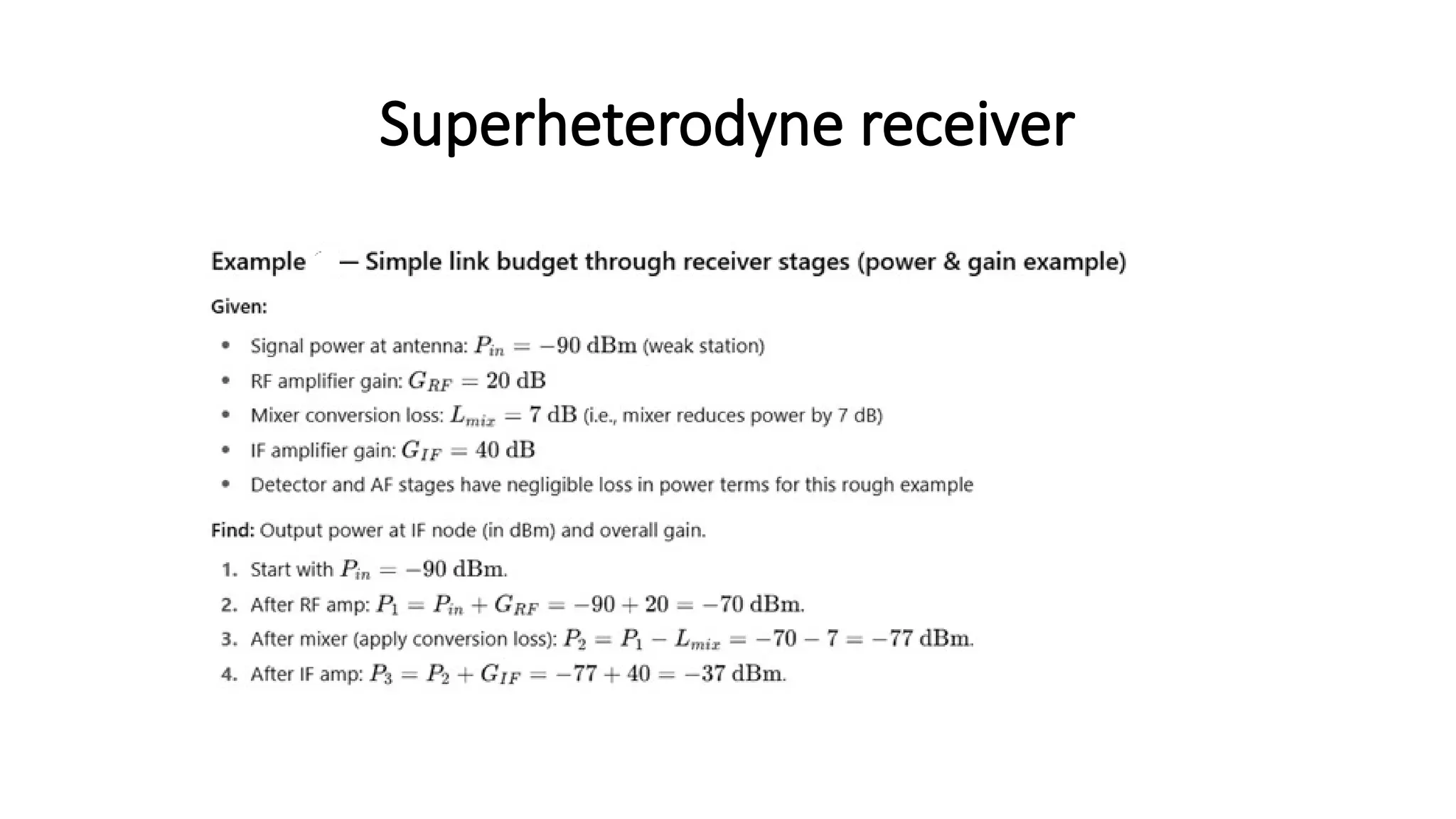 Superheterodyne receiver
 