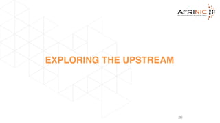 EXPLORING THE UPSTREAM
20
 