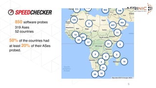 Vantage Points
5
850 software probes
319 Ases
52 countries
50% of the countries had
at least 20% of their ASes
probed.
 