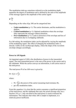 Comprehensive Study and Experimentation on Amplitude Modulation in ...