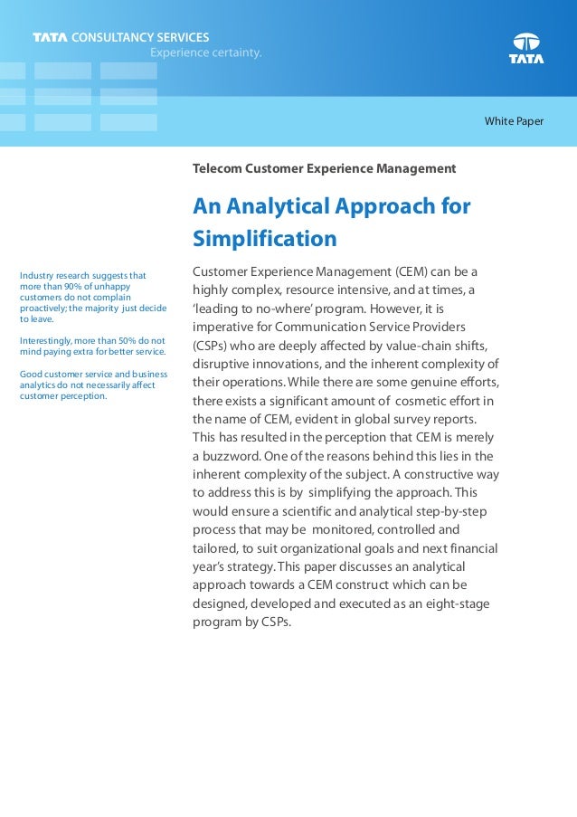 telecom customer experience management an analytical approach for s analytical experience