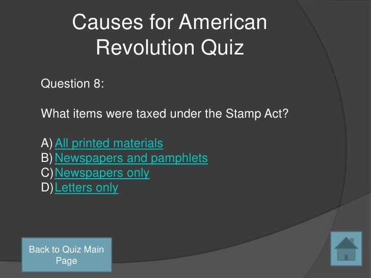 Causes of the revolutionary war essay