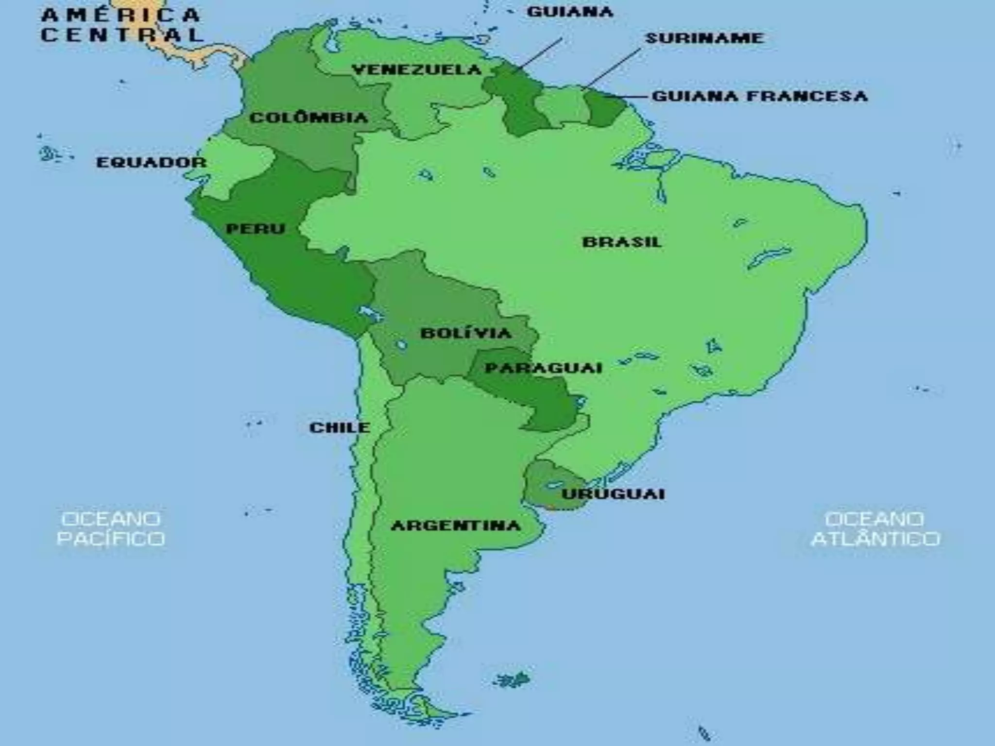 Decorar países da América do sul