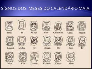 SÍGNOS DOS  MESES DO CALENDÁRIO MAIA 