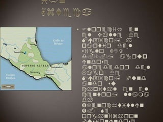 Civilización AztecaFloreció en el valle de México, a partir del siglo XIV d.C., agrupándose alrededor del Lago de México, fundando su capital en el centro, llamada “Tenochtitlán ”. Se organizaron fusionándose varias culturas regionales como: los zapotecas, olmecas, teotihuacana, huasteca, totomeca y toltecas. Los aztecas fueron llamados inicialmente “Mexicas”, y fueron los últimos pueblos nahuas en resistir la conquista española.