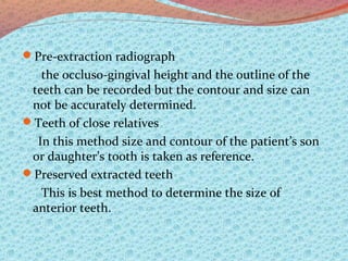 Pre Extraction Radiograph TEETH SELECTION | PPT