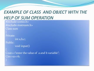 OOPS IN C++ | PPTX | Programming Languages | Computing