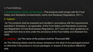 Fssai Standards for milk and packaging water