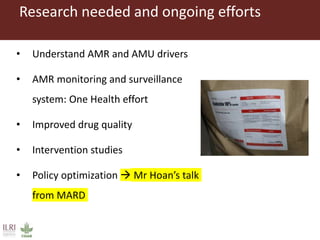 Assessing antimicrobial resistance and antibiotic use in agricultural food system: Experience from Vietnam