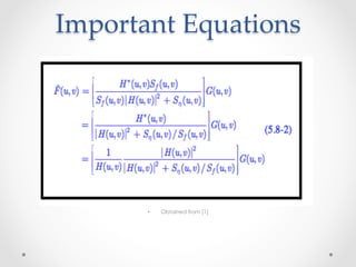Important  Equations	




       •    Obtained from [1]
 
