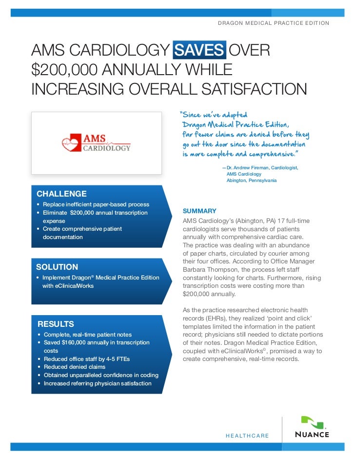 Ams Cardiology Case Study