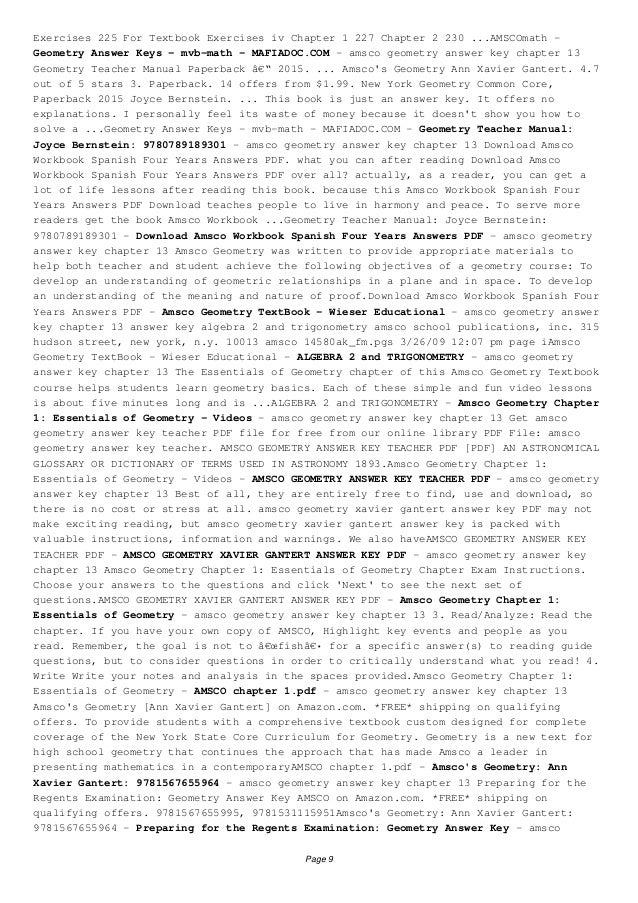 Download Amsco Geometry Answer Key Chapter 13