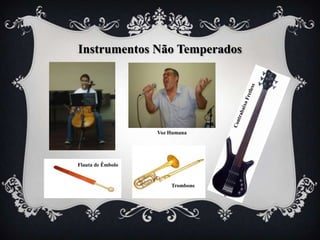 Instrumentos Não Temperados

Violino




                             Voz Humana




          Flauta de Êmbolo


                                 Trombone
 