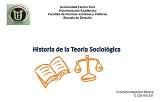 Universidad Fermín Toro
Vicerrectorado Académico
Facultad de Ciencias Jurídicas y Políticas
Escuela de Derecho
Eusmelyn Alejandra Medina
C.I.26.165.331
 