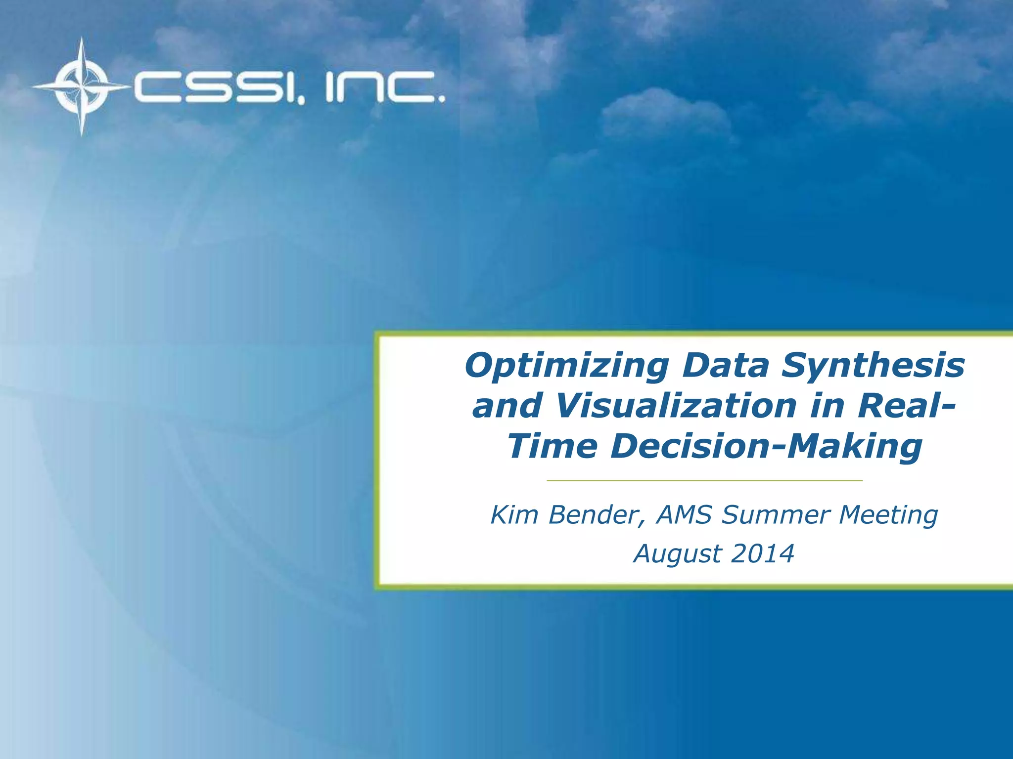 Optimizing Data Synthesis and Visualization in Real-Time Decision ...
