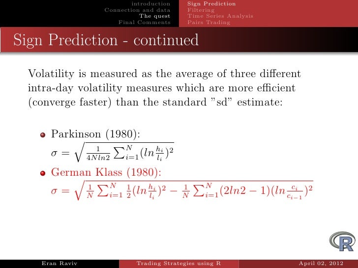 Trading strategies with r