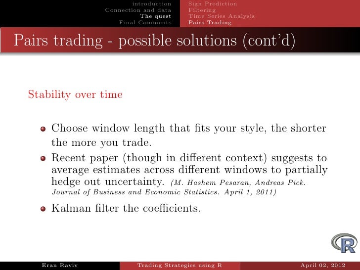 Trading strategies with r