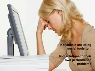 Individuals are using
social tools to ..
find solutions to their
own performance
problems
13	
  

 