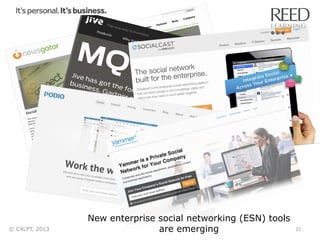© C4LPT, 2013

New enterprise social networking (ESN) tools
are emerging

22	
  

 