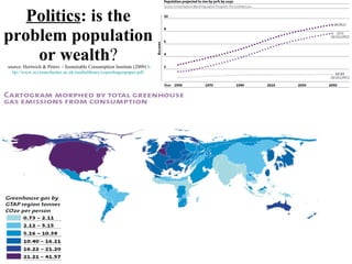 Politics : is the problem population or wealth ?  source: Hertwich & Peters  / Sustainable Consumption Institute (2009)  h ttp://www.sci.manchester.ac.uk/medialibrary/copenhagenpaper.pdf   