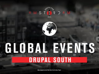 GLOBAL EVENTS
Globe designed by Juan Pablo Bravo from the Noun Project
DRUPAL SOUTH
 