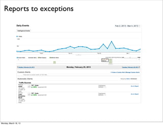 Reports to exceptions
        Reports to exceptions




Monday, March 18, 13
 