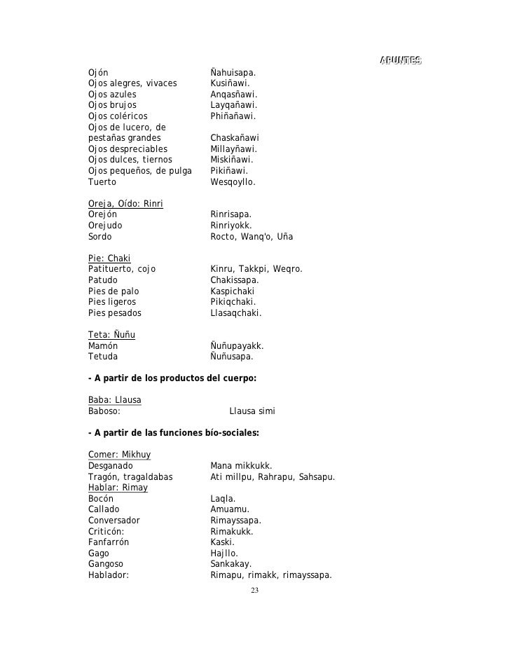 AMT 03 Terminología Quechua