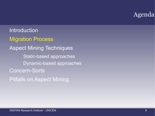 Aspect Mining Techniques Static-based approaches 