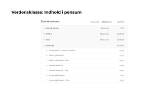 Verdensklasse: Indhold i pensum
 