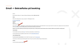 Email -> Bekræftelse på booking
 