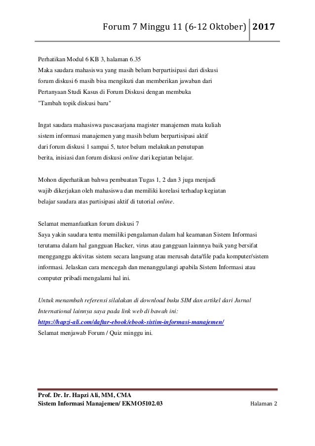 Amudi Pandapotan Saragih Hapzi Ali Forum 7 Minggu 11 Ut 2017