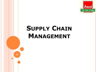 SUPPLY CHAIN
MANAGEMENT
17
 