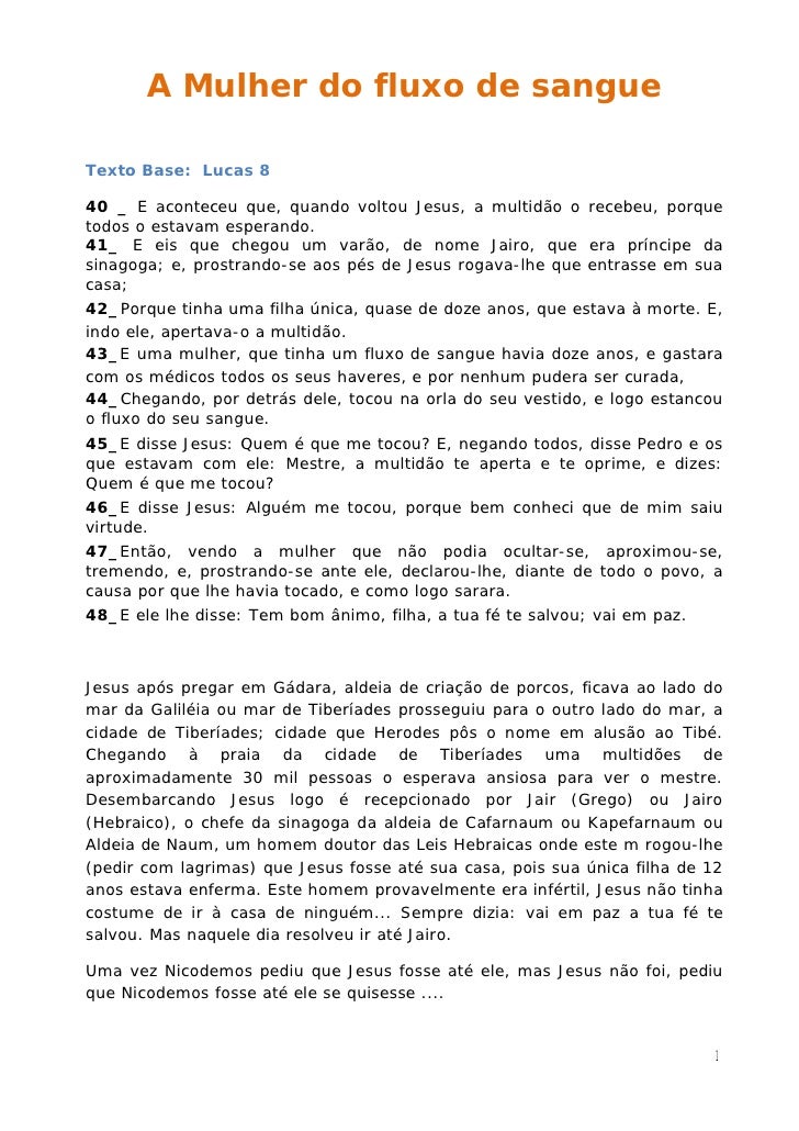 A mulher do fluxo de sangue A mulher do fluxo de sangue