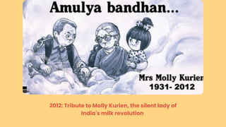 2012: Tribute to Molly Kurien, the silent lady of
India's milk revolution
 