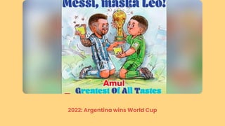 2022: Argentina wins World Cup
 