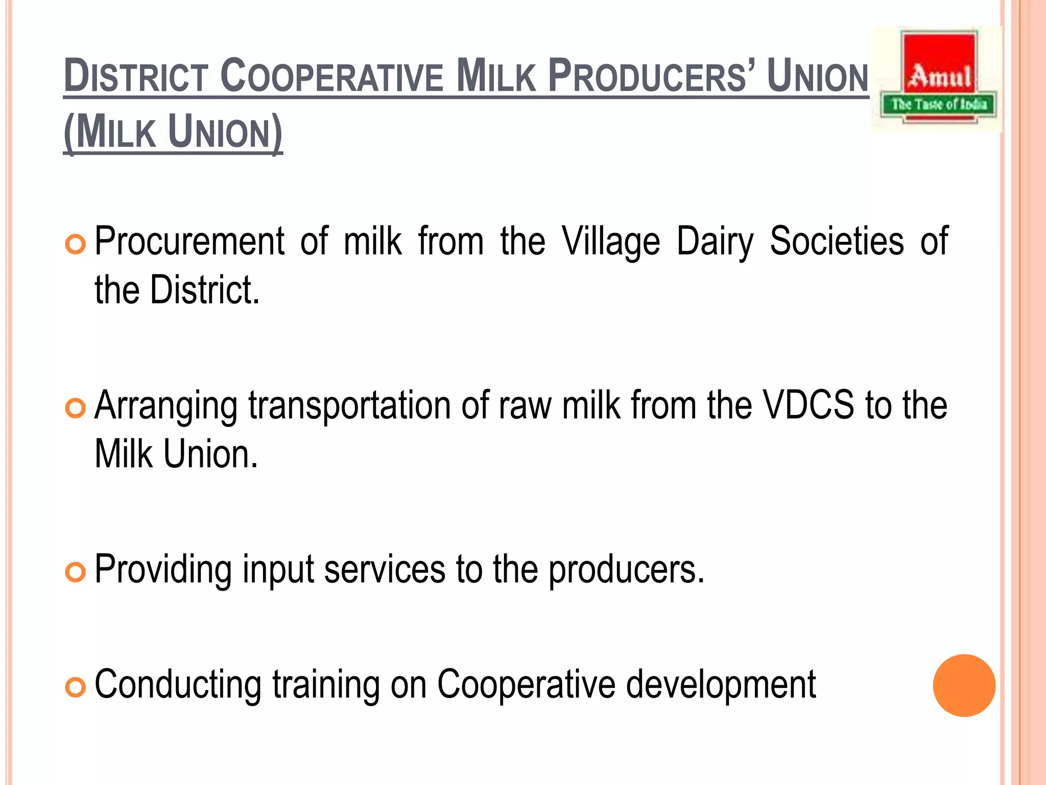  Price paid to milk suppliersVillage