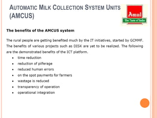 Automatic Milk Collection System Units (AMCUS)
