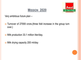 Expansion planTie up with the WalMartExport is in 15 countries.Plan to open 10000 Amulparlor by the end of the 2010.